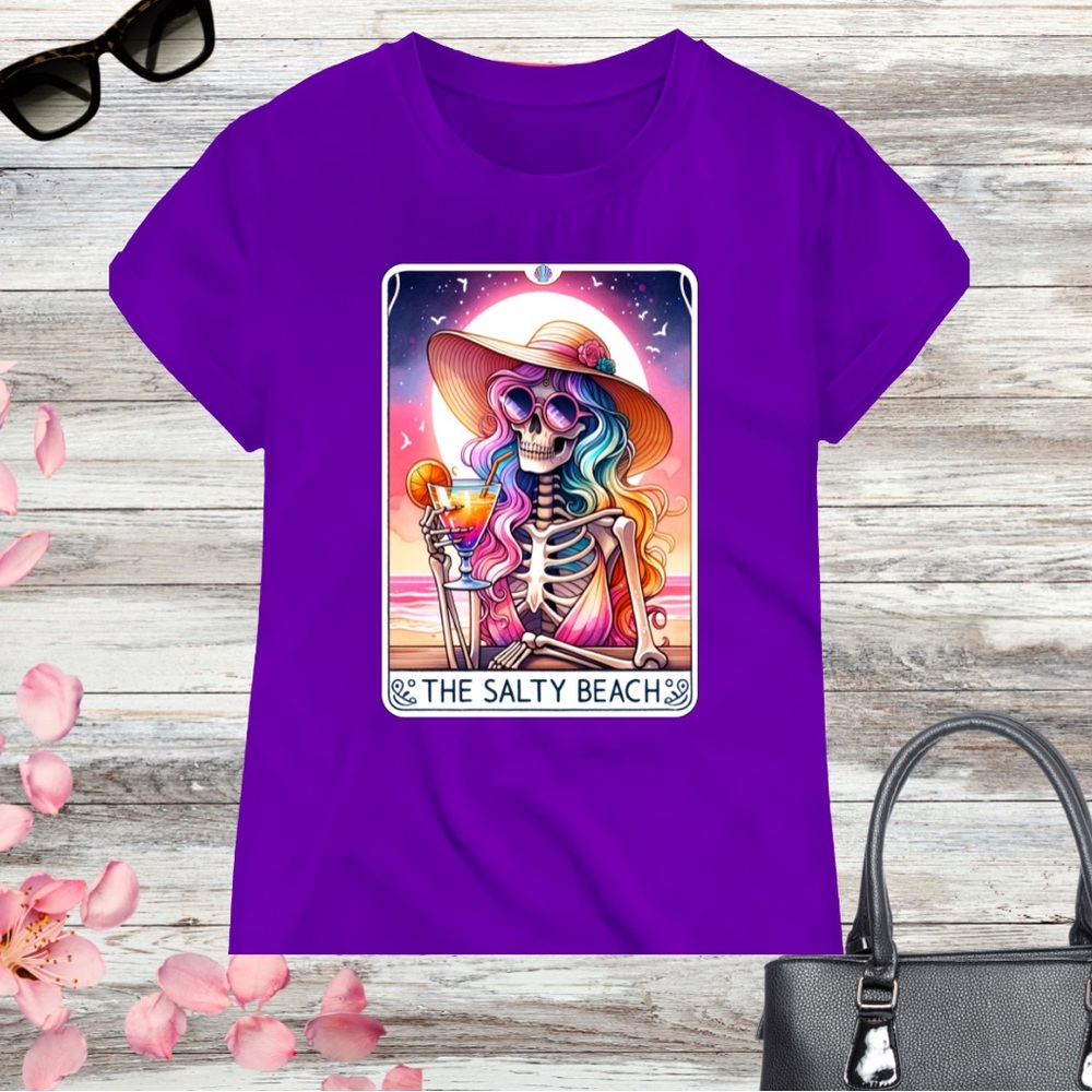 Handcrafted Tarot Card T-Shirt New Unisex The Salty Beach Tee Shirt Size XL